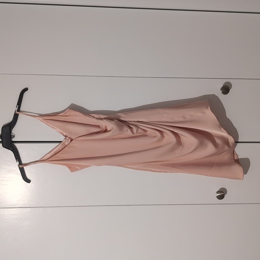 Express satin v-neck asymmetrical slip dress - x-small